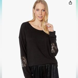 PJ Salvage Heart to Heart Lace Sweater, size Small